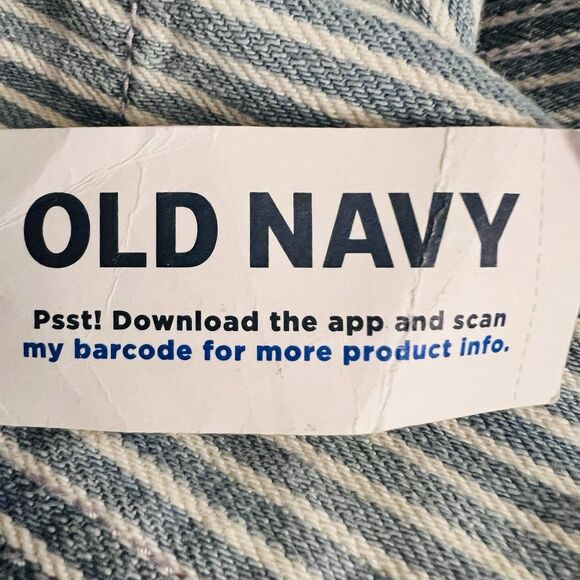 NWT Old Navy Cami Blue & White Railroad Stripe 100% Cotton Jean Jumpsuit Plus 3X - Picture 13 of 14